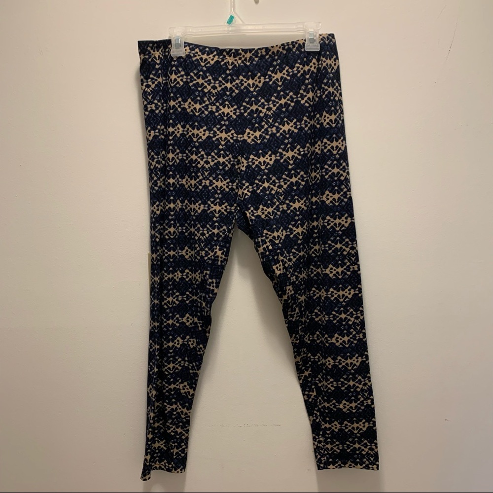 French Laundry Diamond Splatter Pattern Super Soft Leggings EUC